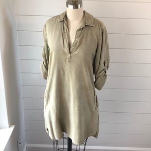Bella Dahl long sleeve green dress